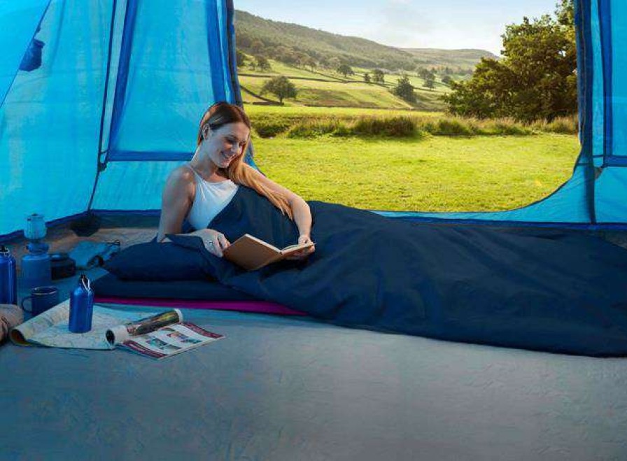 Camp Beds * | Latest Duvalay Comfort 4.5 Tog Sleeping Bag Hollowfibre (Grey Stripe)