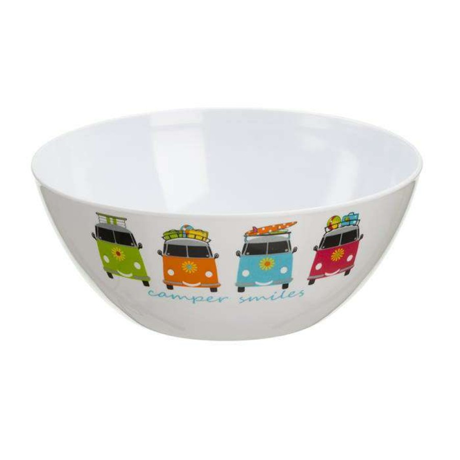 Caravan Supplies * | Opening Sales Camper Smiles Melamine Salad Bowl