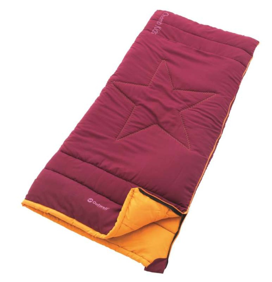 Camp Beds * | Exclusive Outwell Champ Kids Sleeping Bag (Beet Red)