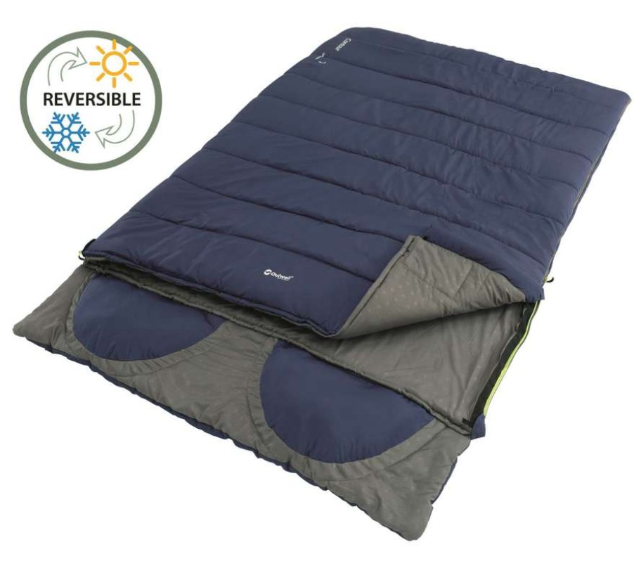 Camp Beds * | Exclusive Outwell Contour Lux Double Imperial Blue Sleeping Bag