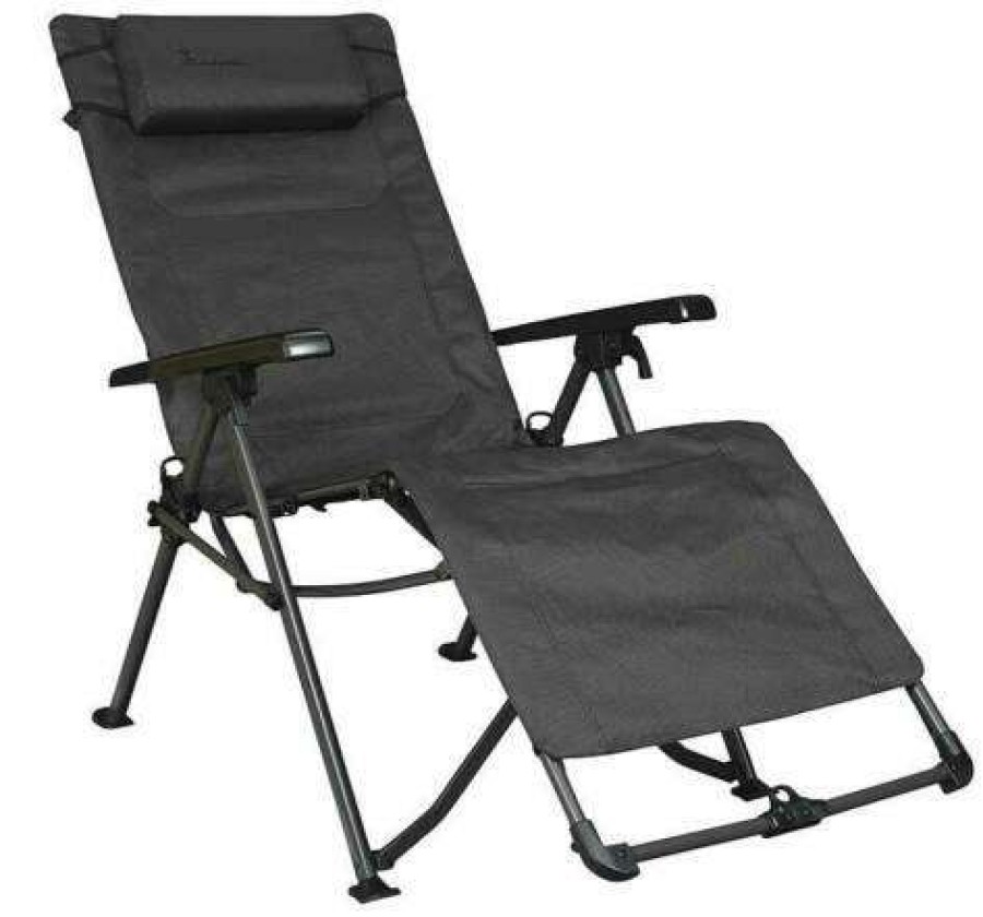 Camping Furniture * | Featured Isabella Freja Reclining Camping Chair (Dark Grey)