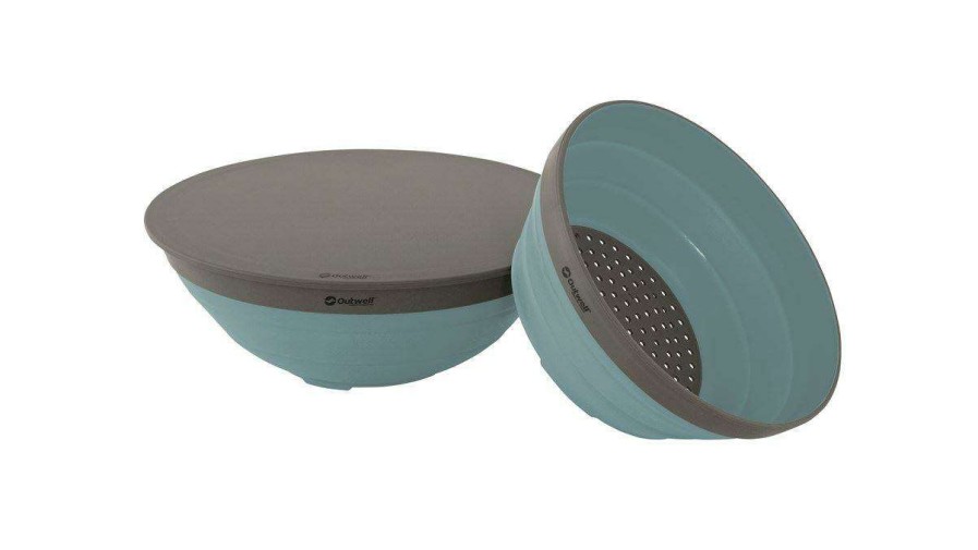 Caravan Supplies * | Opening Sales Outwell Collaps Bowl & Colander Set (Classic Blue)