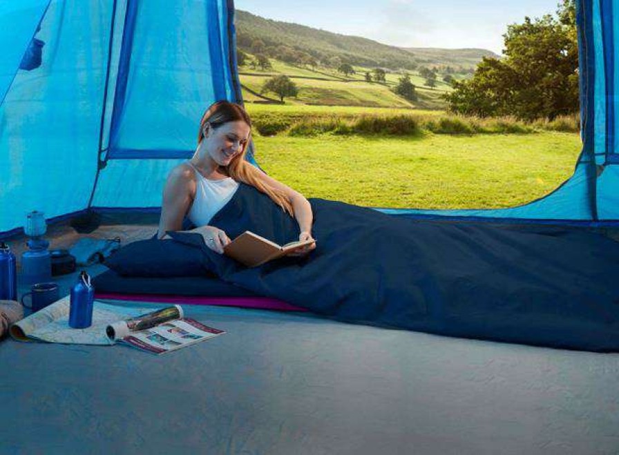 Camp Beds * | Promotions Duvalay Comfort 4.5 Tog Sleeping Bag Hollowfibre (Navy)